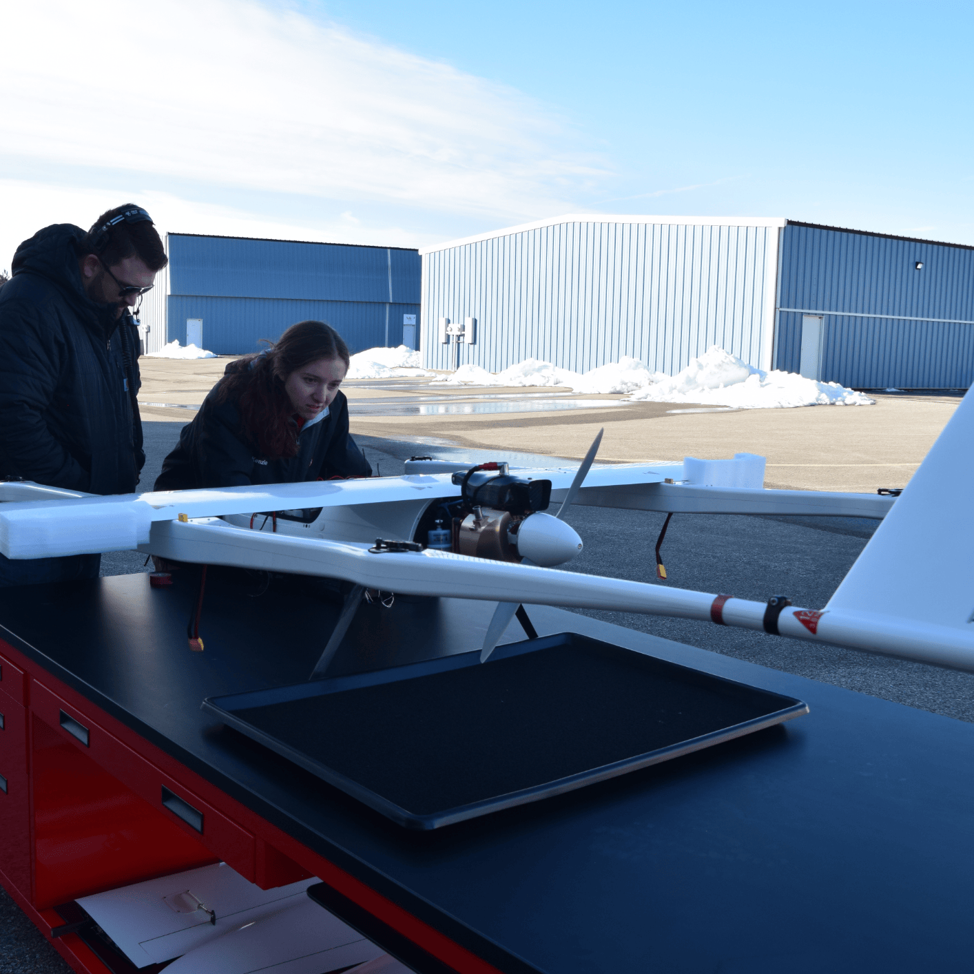 Mckenzie doing engine testing with the UROC Penguin B VTOL